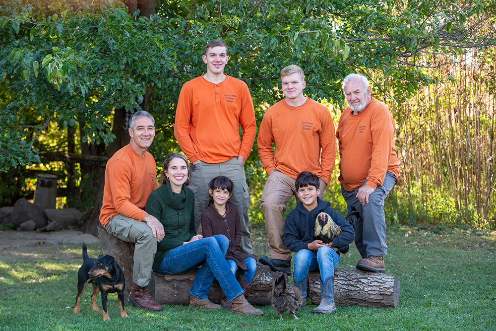 Catchem-Critters-About-Us_Iowa-City-5242 Ben and Liebe Stutzman with children Lydia and Caleb Owner/operator, B.S. Biology (left) Kaden Stutzman, Spencer Yutzy, Leon Stutzman (left to right)